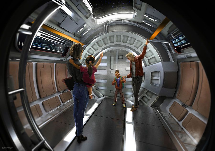 Star Wars Galaxy Edge Disney Hotel Shuttle Pod Entry Concept Art