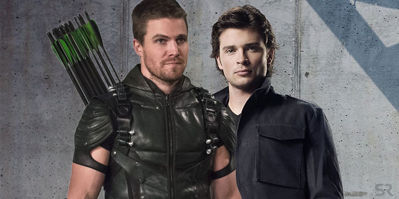 Stephen Amell and Tom Welling in Arrowverse and Smallville
