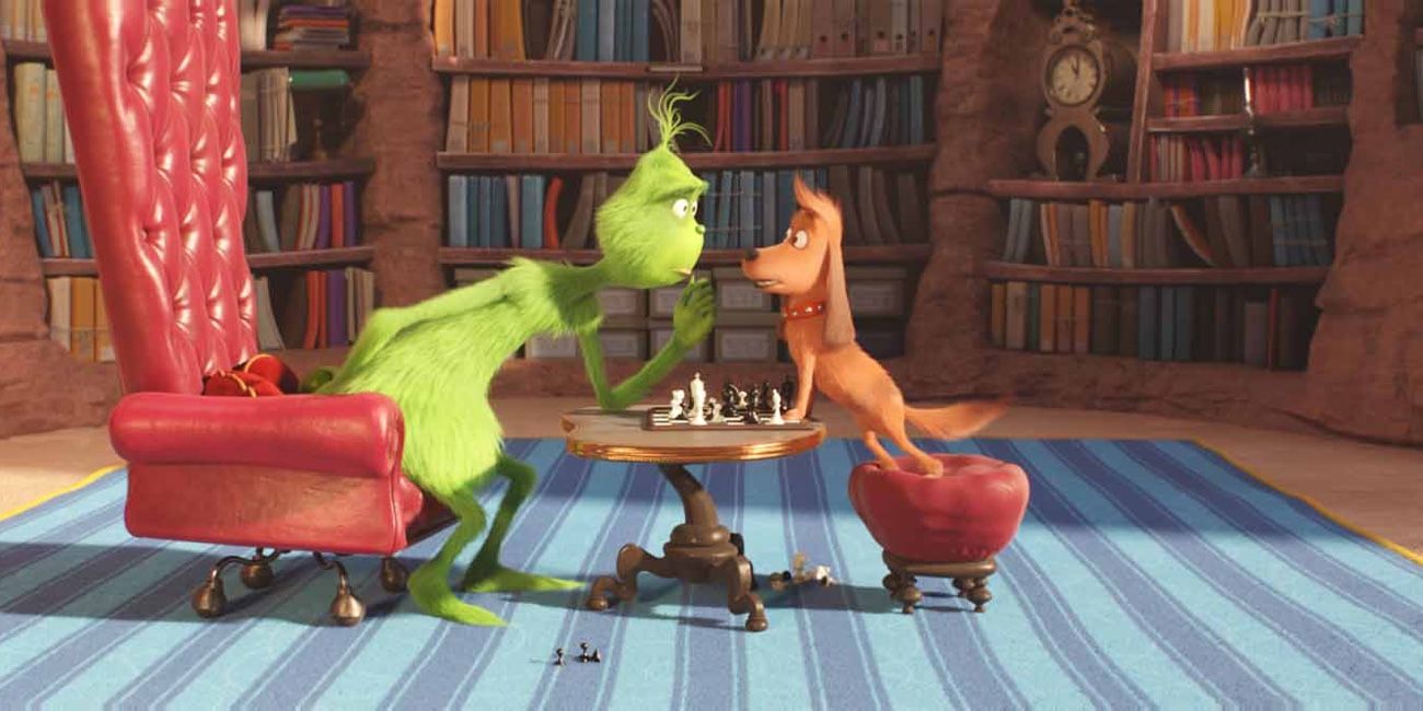 The Grinch and Max playing a game.