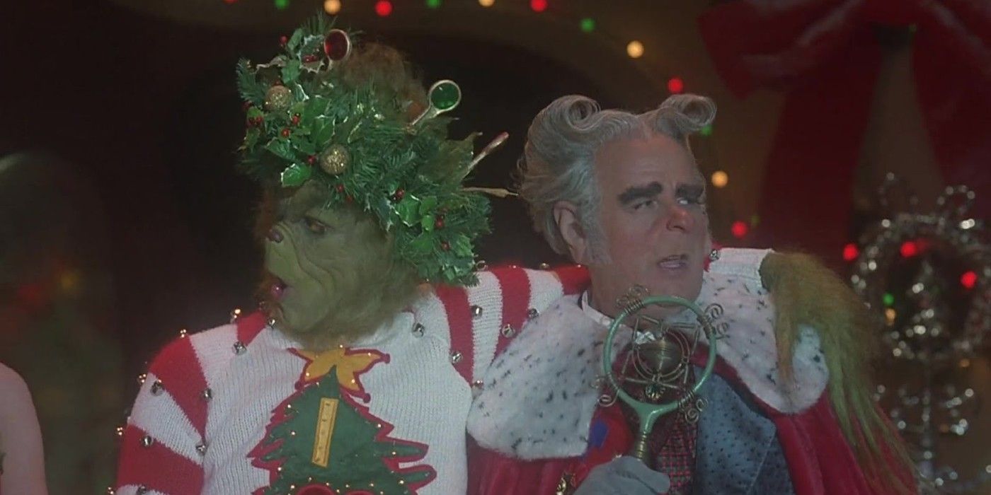 The Mayor and the Grinch at the holiday celebrations in How the Grinch Stole Christmas