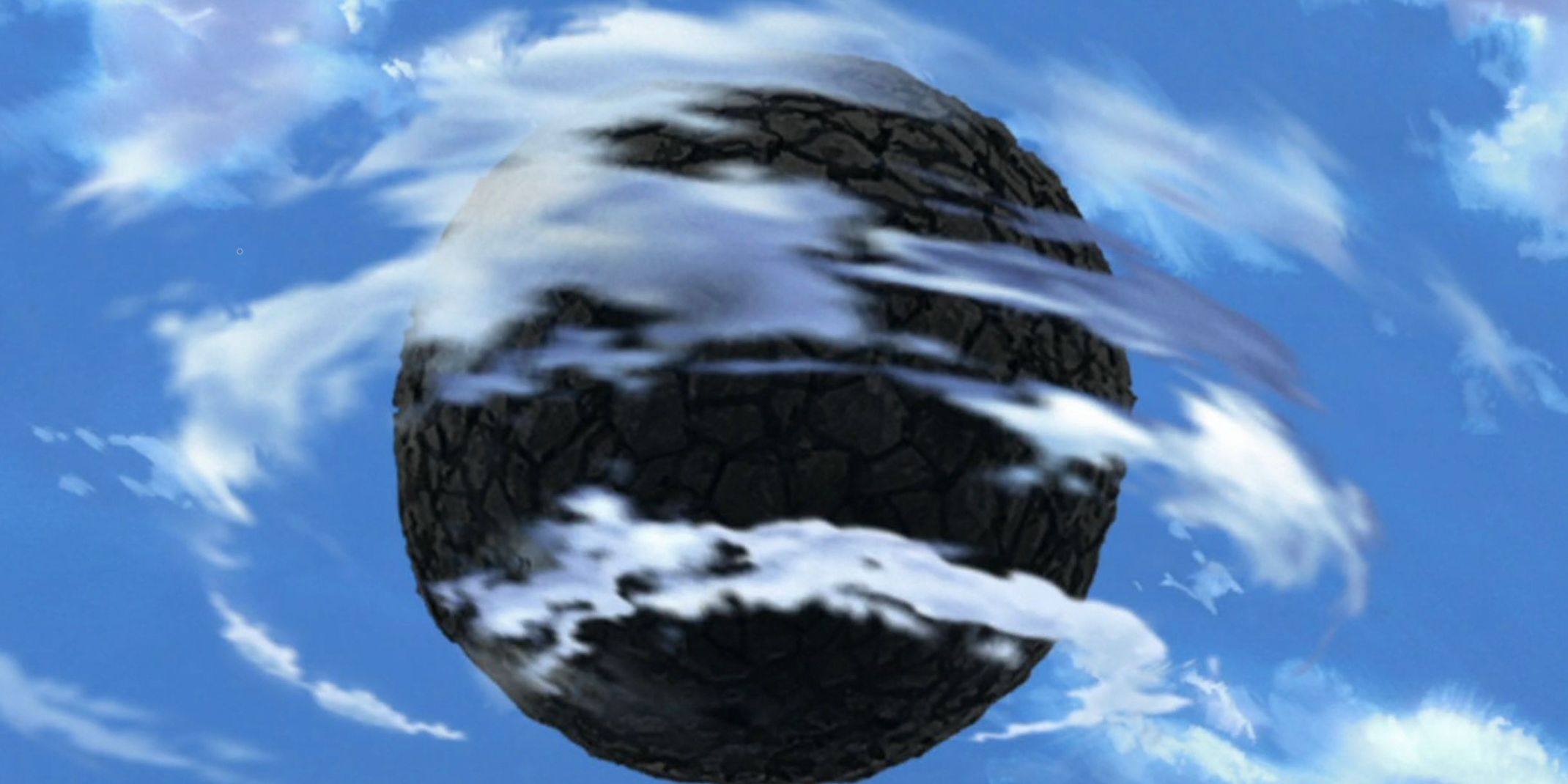 The black sphere of chibaku tensei spins in Naruto