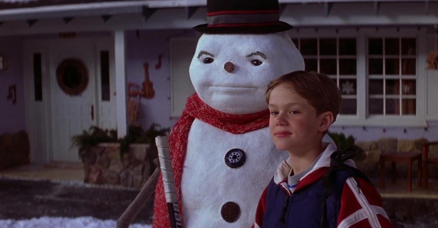 Charlie with the snowman in Jack Frost