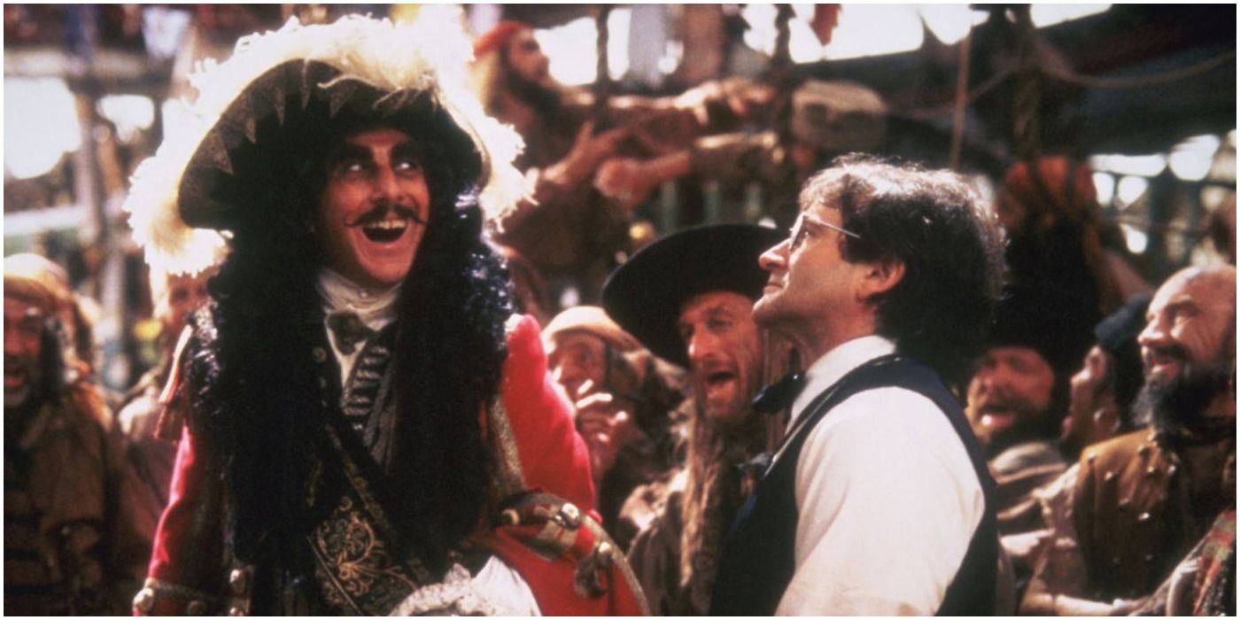 Dustin Hoffman as Captain Hook and Robin Williams as Peter Banning in Hook