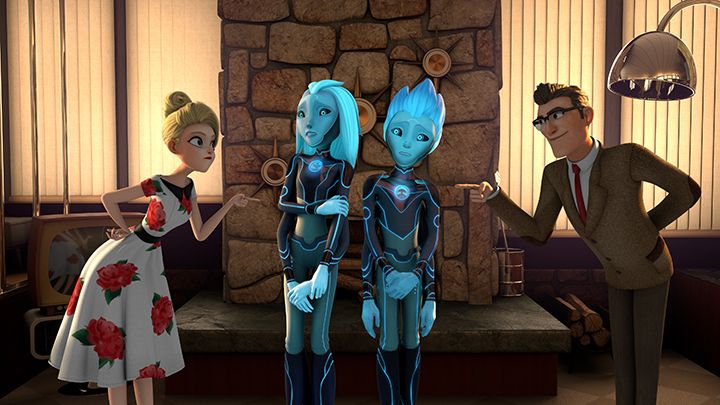 3Below Mom Blank Cheryl Hines and Dad Blank Tom Kenny scold Aja and Krel