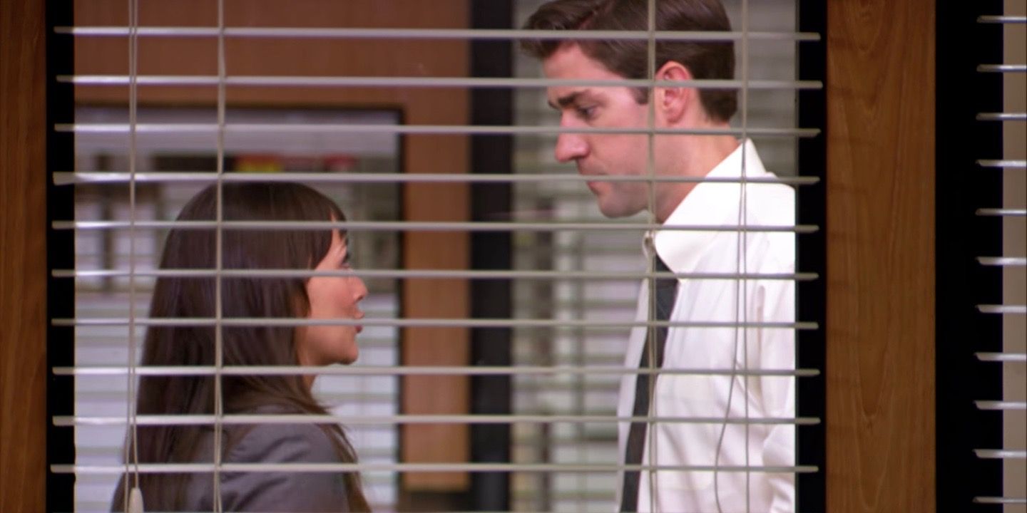 Karen and Jim break up on The Office as seen through the camera's POV through the window.