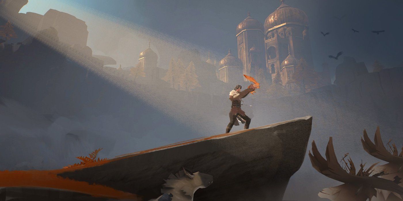 A hero standing on the cliff in Ashen