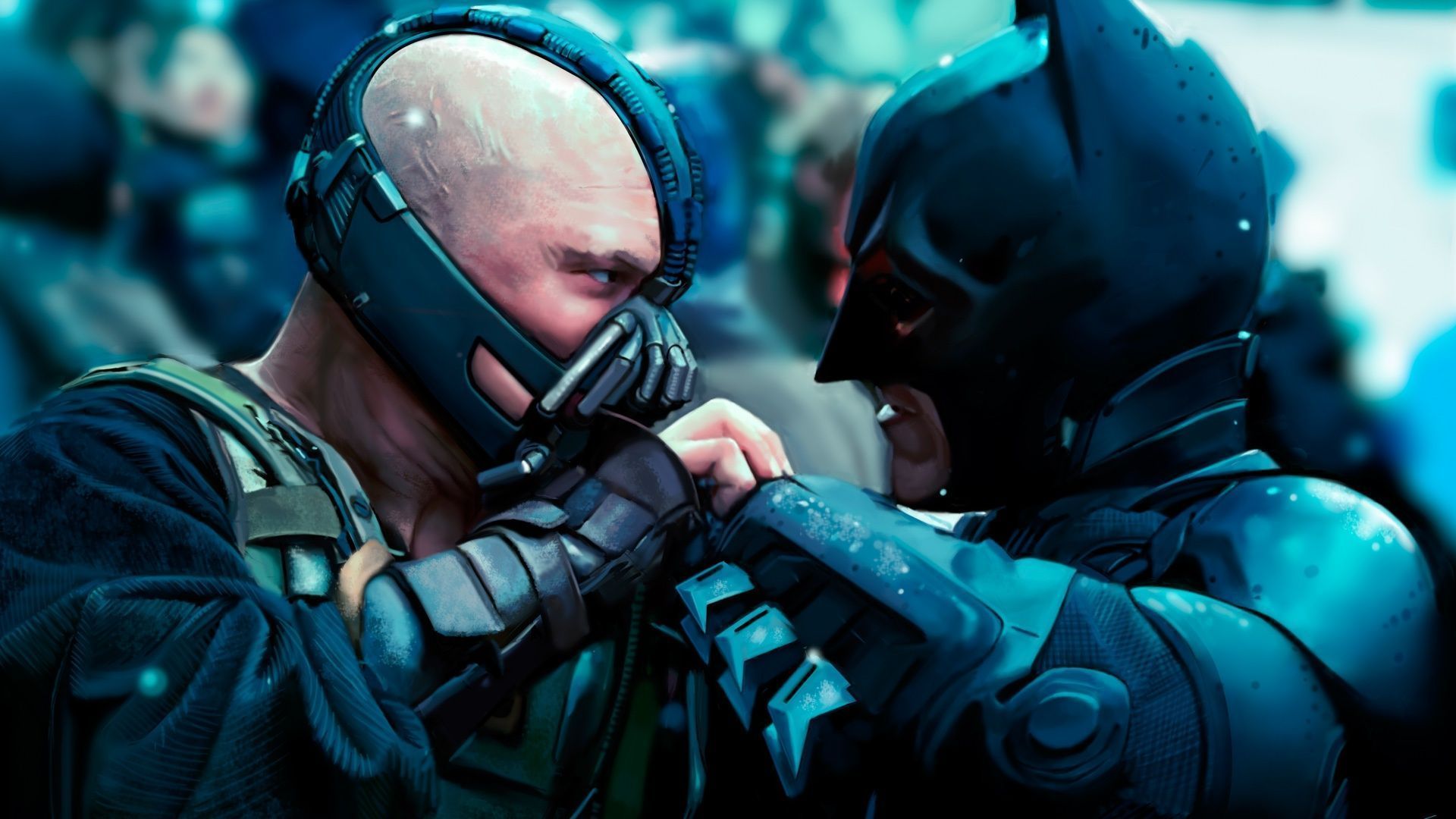 Bane fights Batman in The Dark Knight Rises