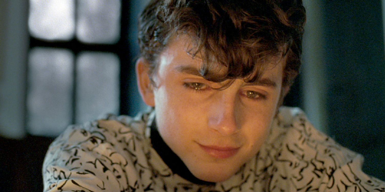 Timothée Chalamet as Elio crying in the final shot of Call Me By Your Name 