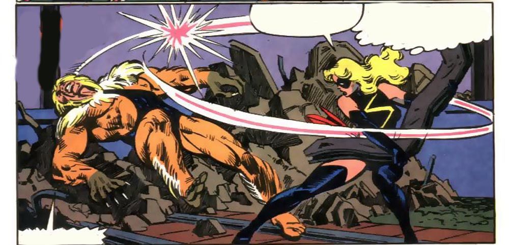 Captain Marvel vs Sabretooth