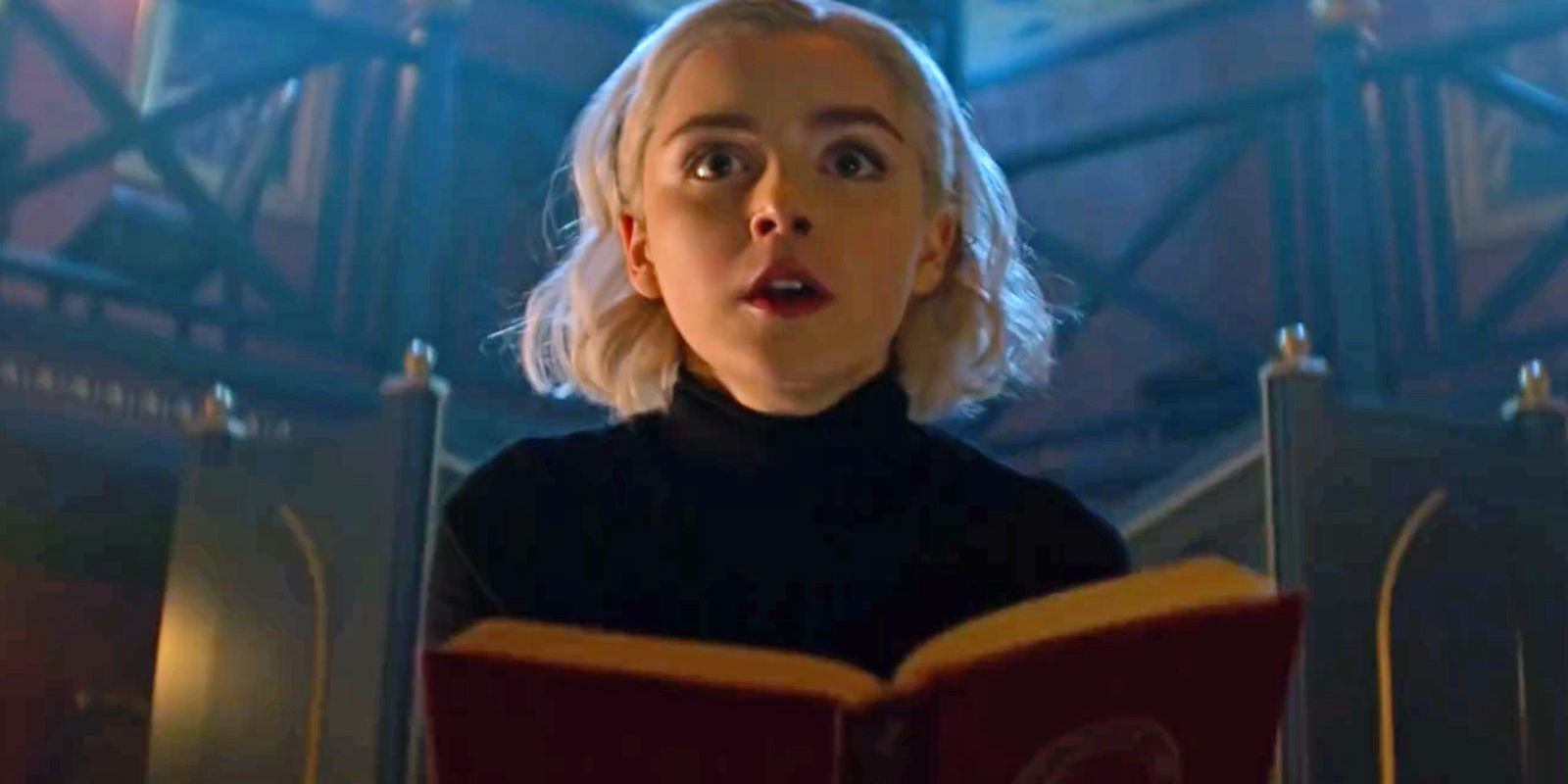 Sabrina Reading from a Book in Chilling Adventures of Sabrina