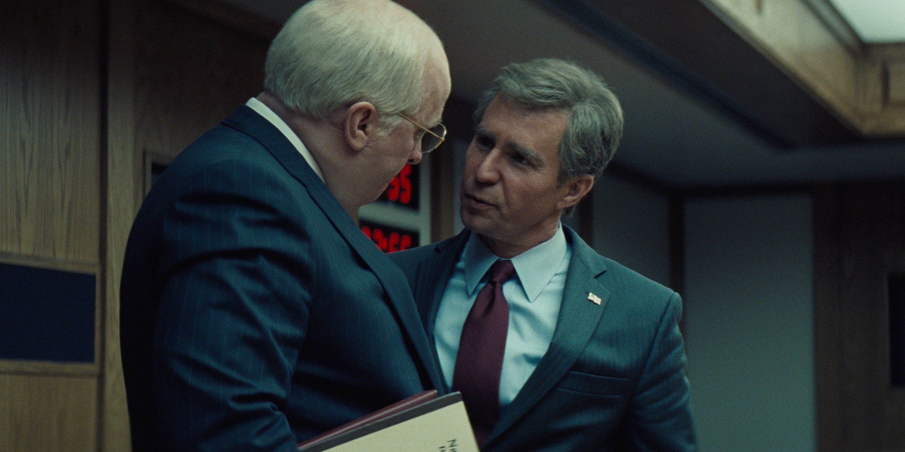 Dick Cheney speaks with George Bush in Vice