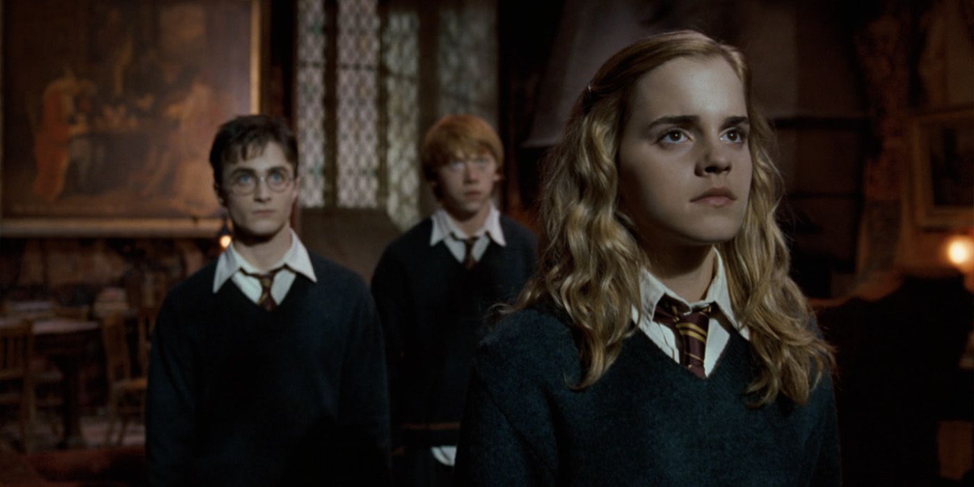 Harry. Ron, and Hermione at the Gryffindor Common Room in Order of the Phoenix