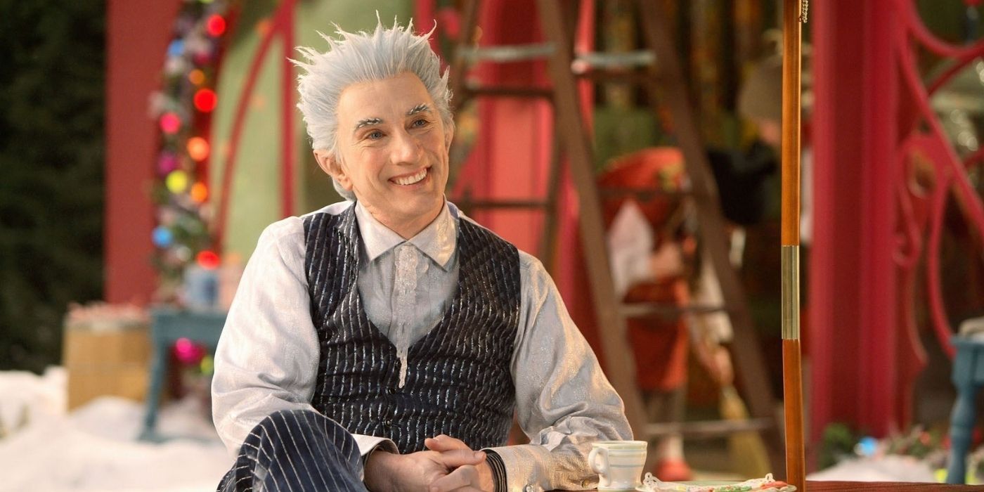 Jack Frost smiling with coffee in The Santa Clause