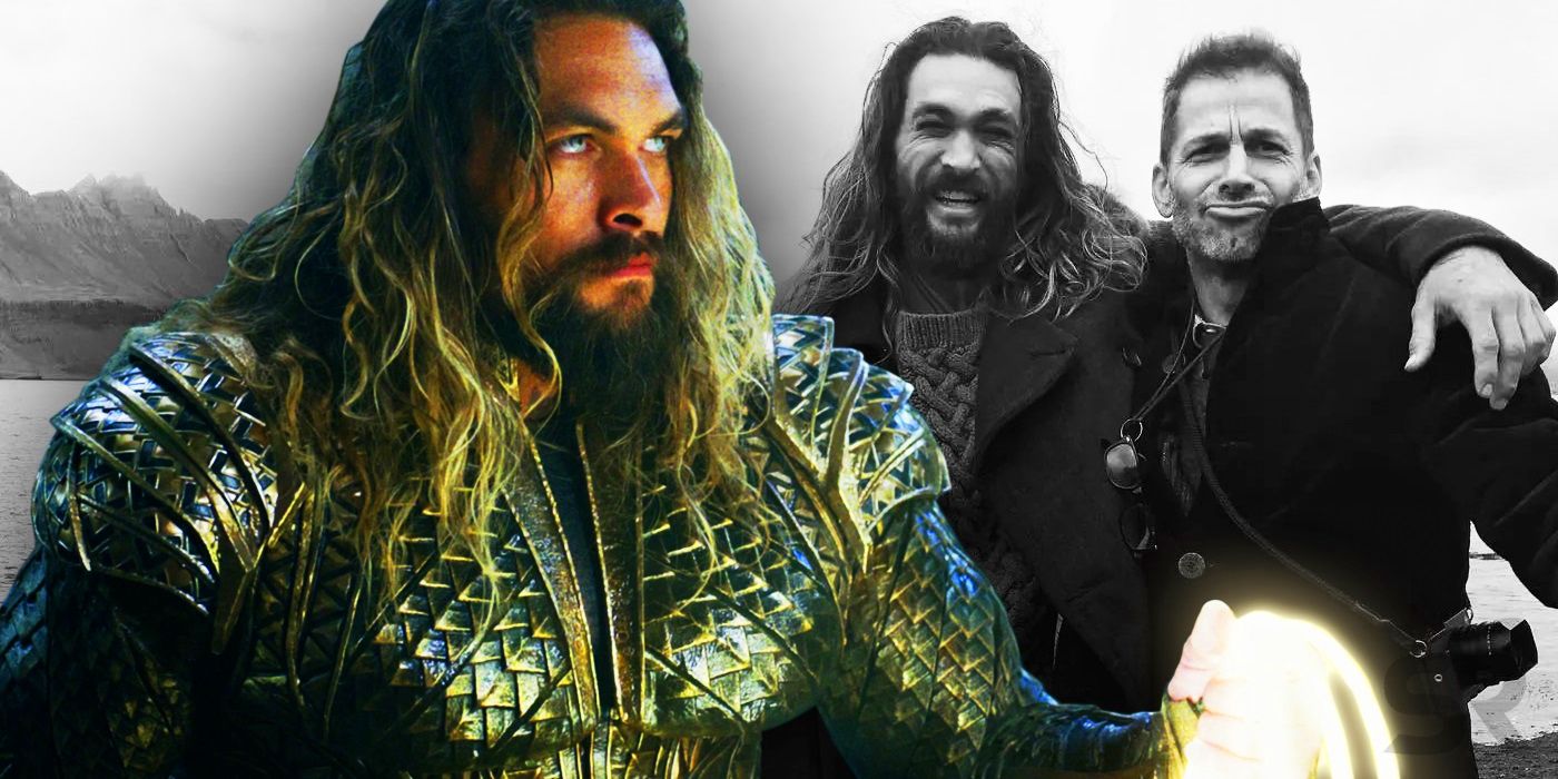 Jason Momoa as Aquaman with Zack Snyder in Justice League