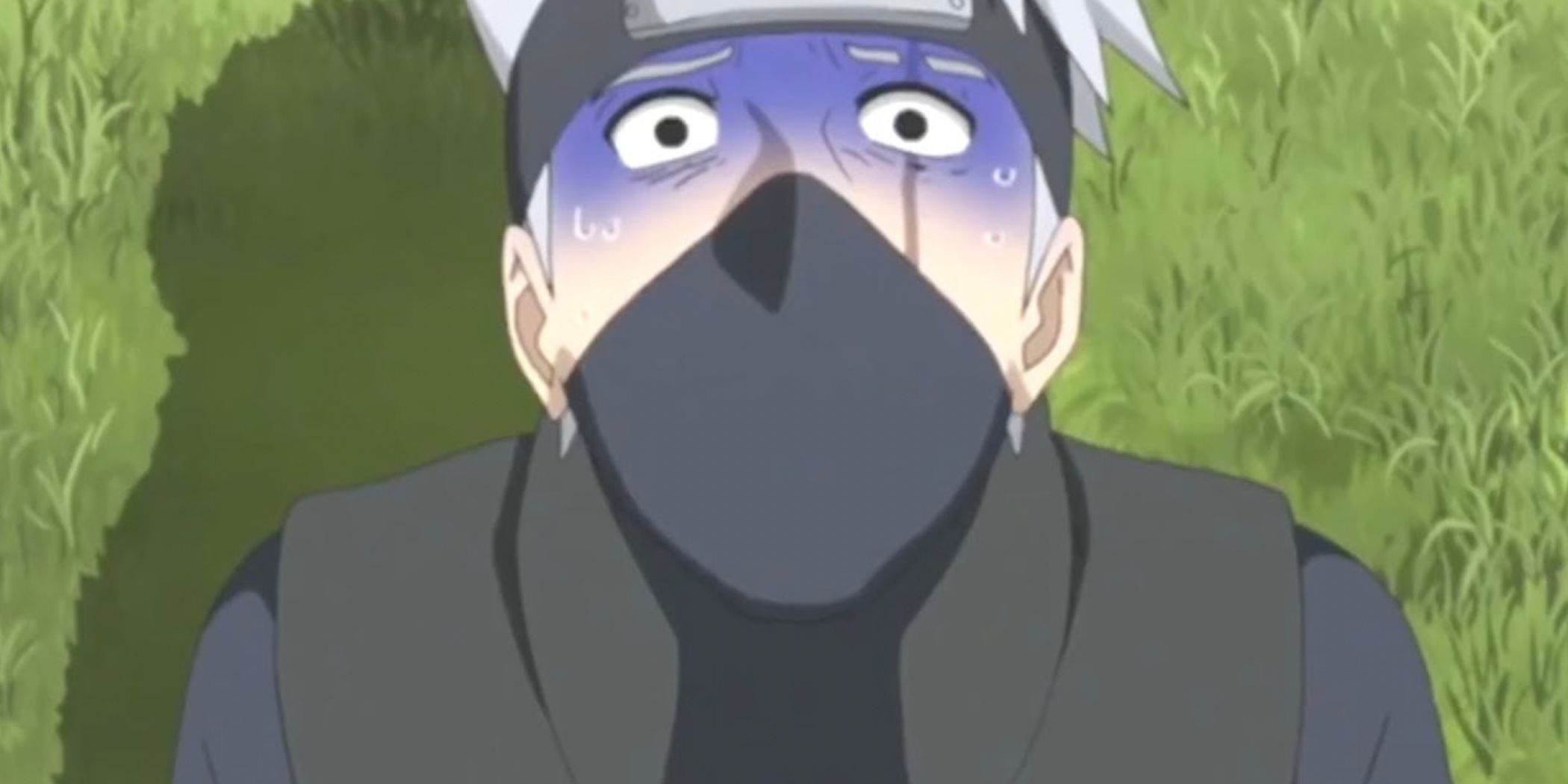 Kakashi sweats while contemplating wedding gifts in Naruto Shippuden