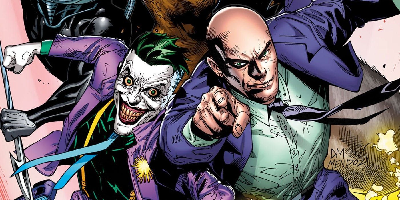 The Joker and Lex Luthor rush into battle in DC Comics.
