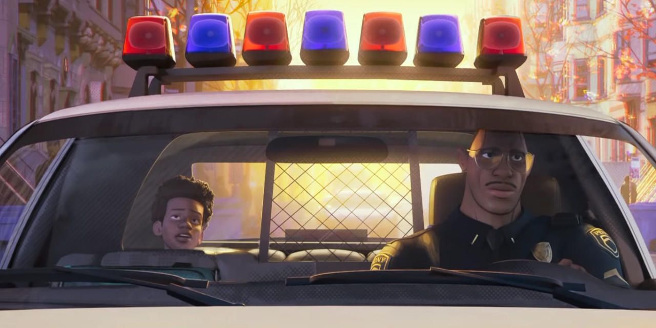 Miles Morales and Jefferson Davis in Spider Man Into the Spider Verse