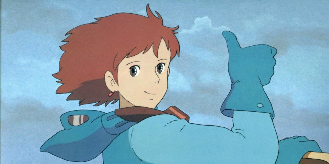 Nausicaa doing a thumbs up in Nausicaa of the Valley of the Wind