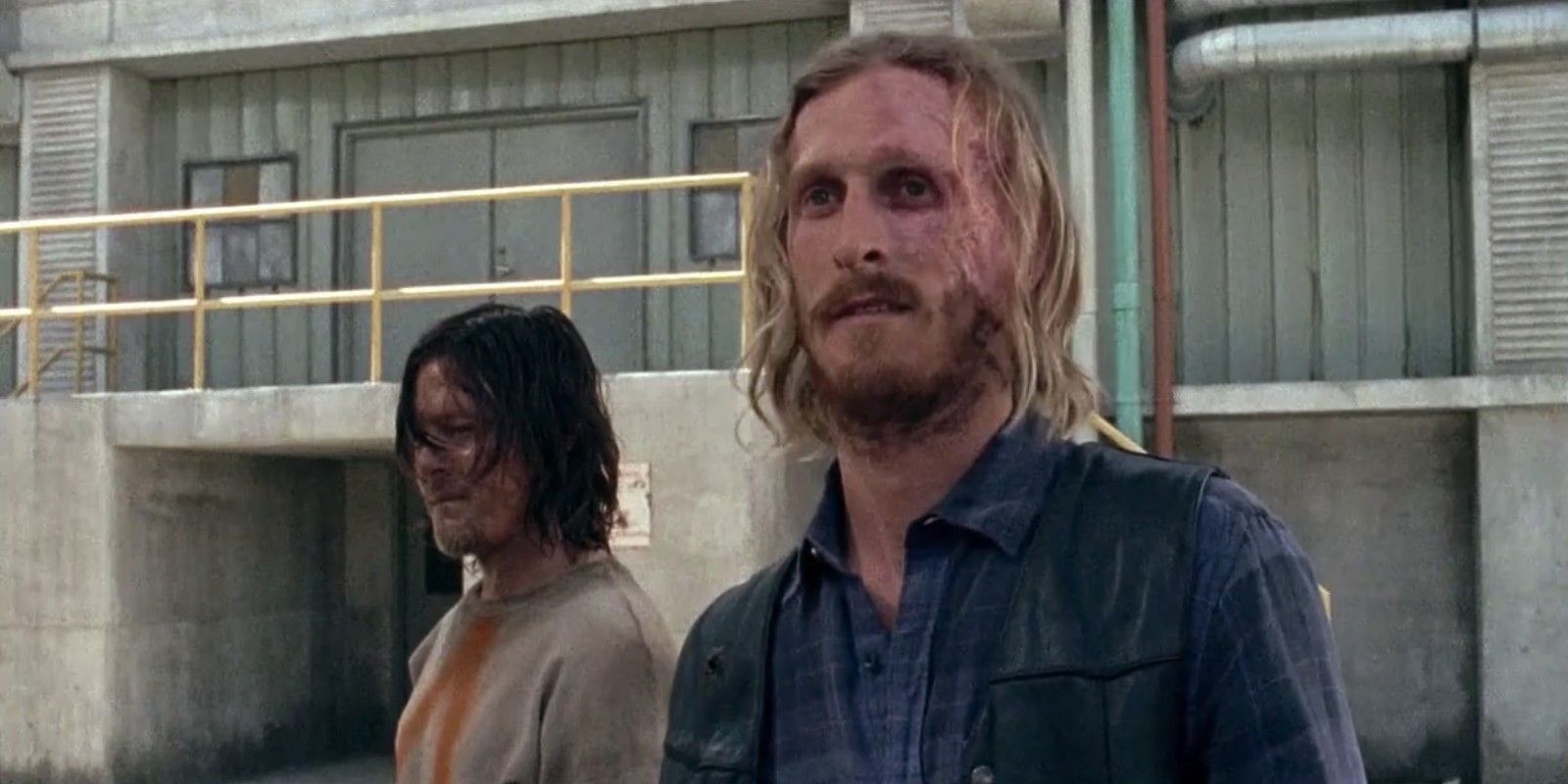 Norman Reedus as Daryl Dixon and Austin Amelio as Dwight in The Walking Dead