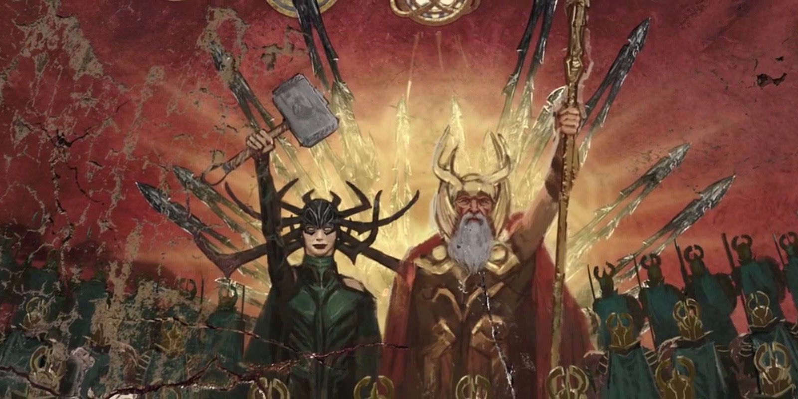 Odin and Hela Painting in Thor Ragnarok