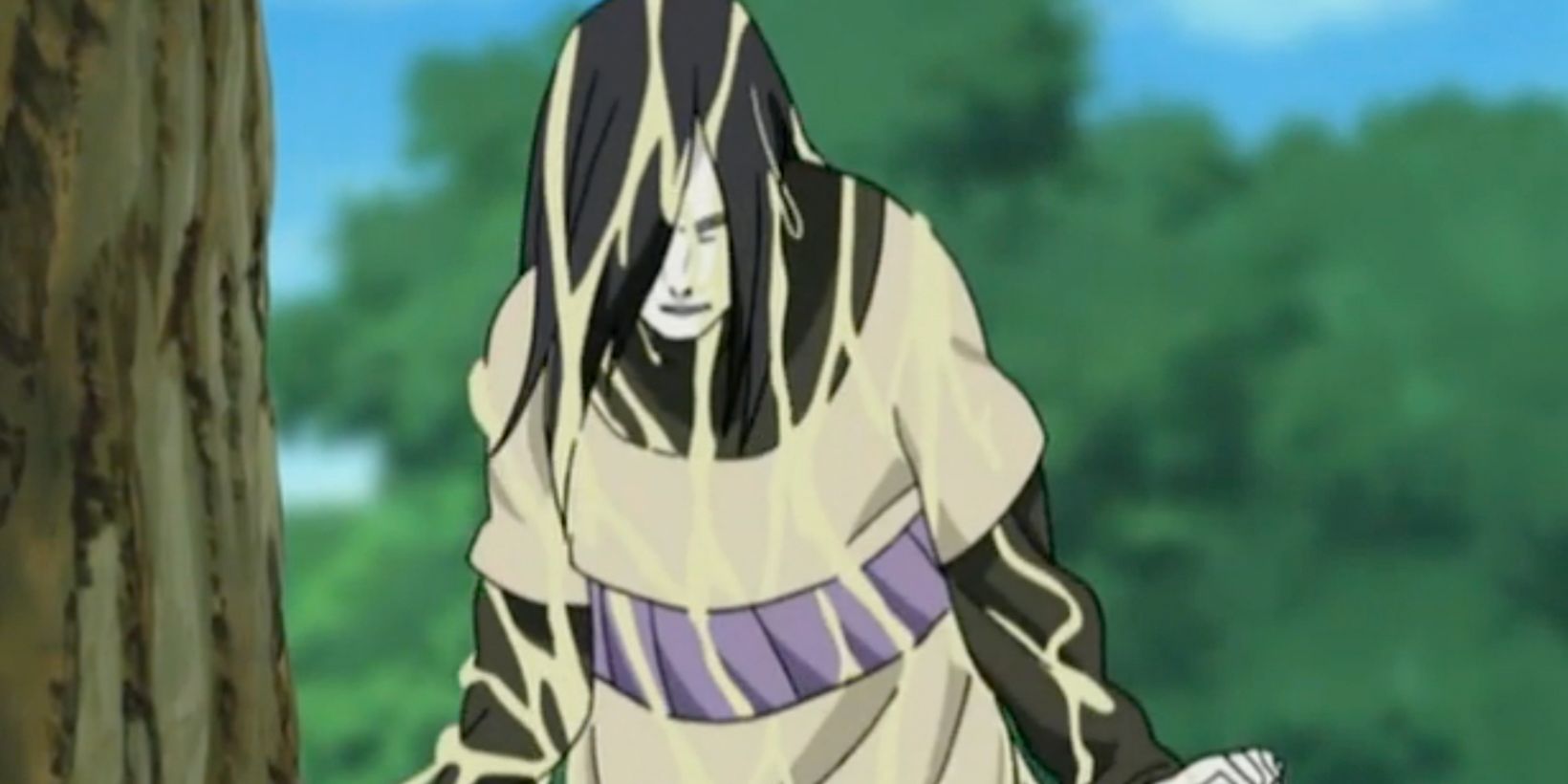 Orochimaru after shedding his skin using his own Body Replacement Technique in Naruto