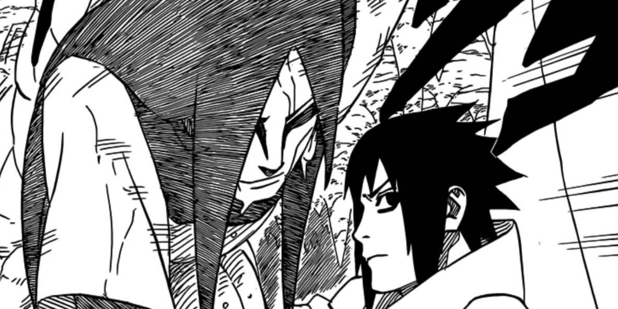 Orochimaru hovers over Sasuke in the Naruto manga