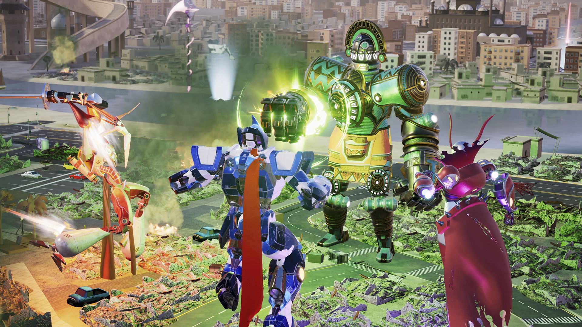 Override Mech City Brawl four way brawl