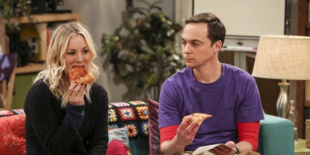 Penny and Sheldon Cooper pizza in The Big Bang Theory