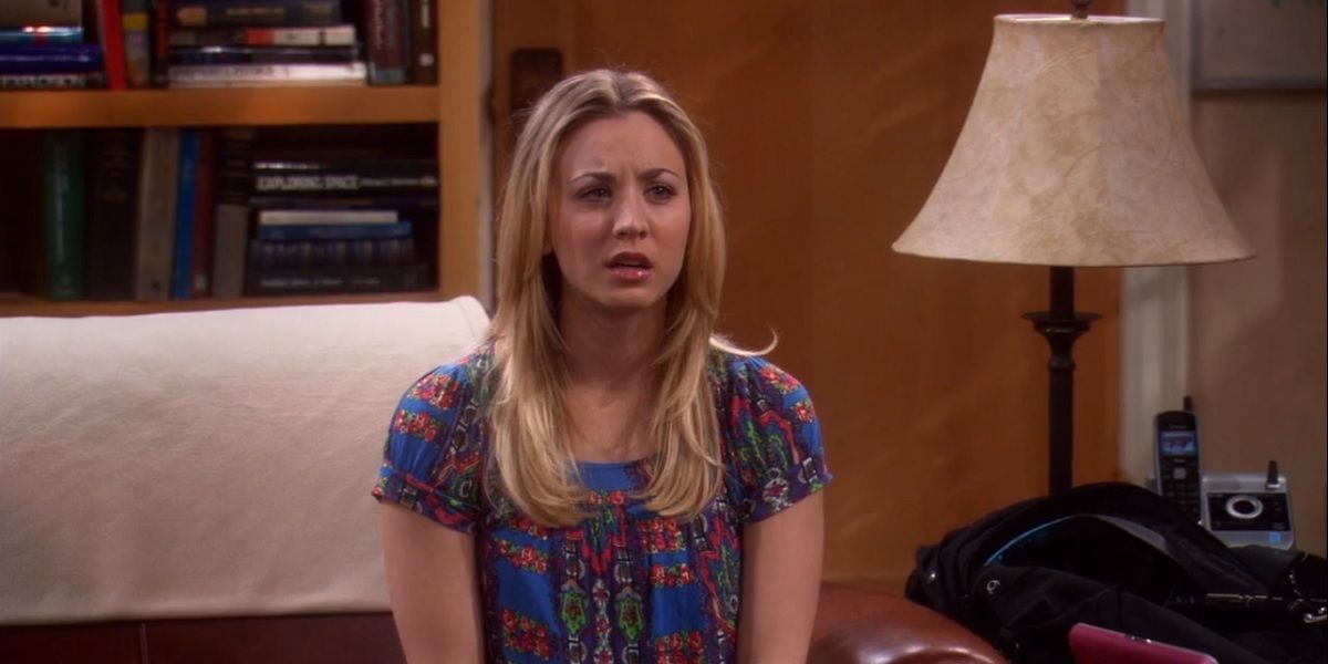 Penny in Sheldon's spot in The Big Bang Theory
