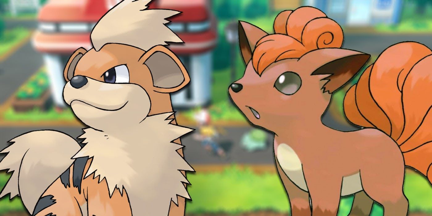 Eevee and Growlithe in Lets Go Pikachu