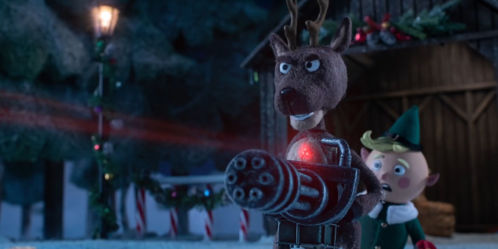 Predator Holiday Short Header - Armed Reindeer