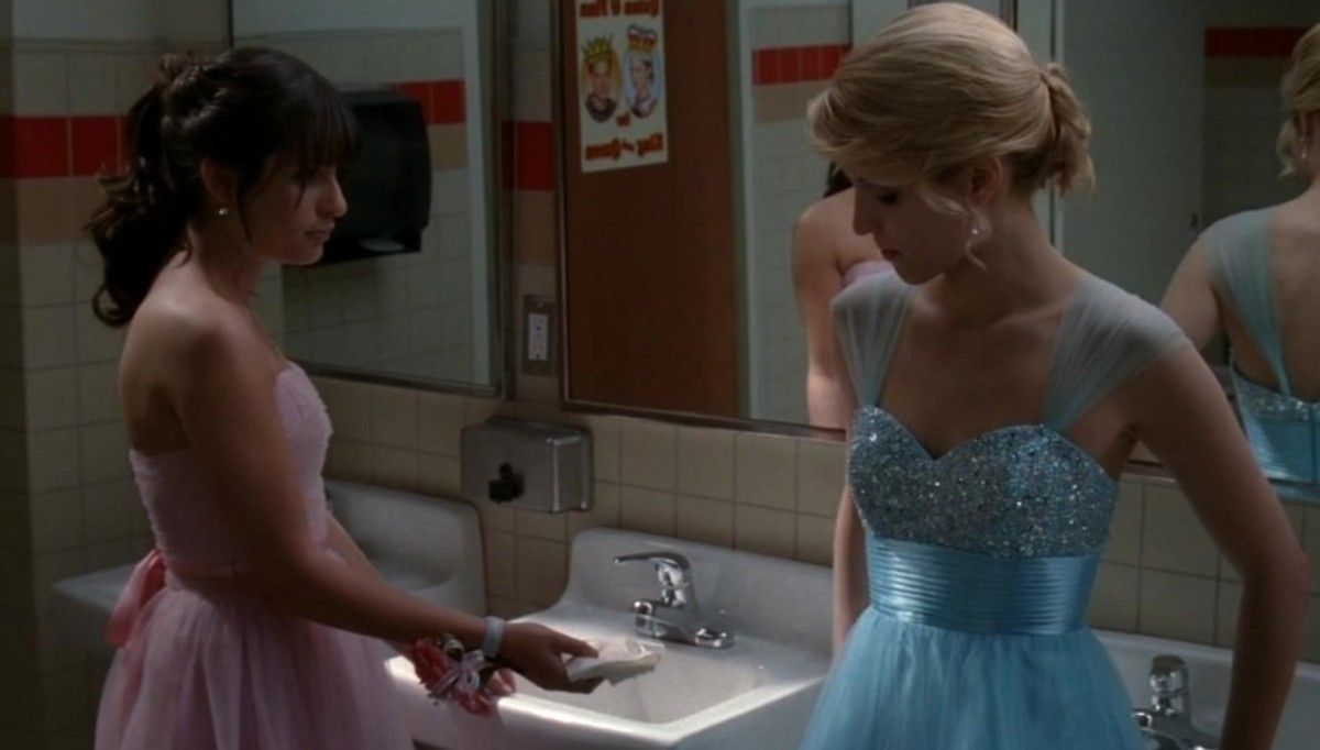 Quinn Rachel Prom Glee