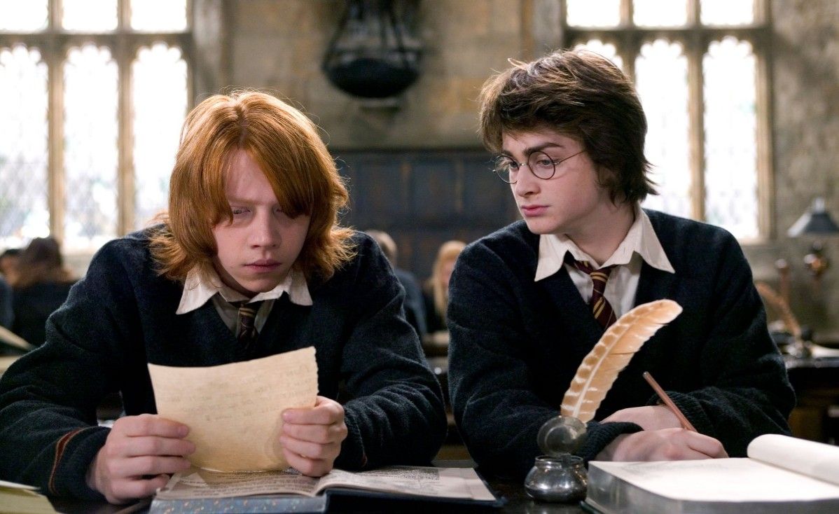 Ron Weasley and Harry Potter at Hogwarts