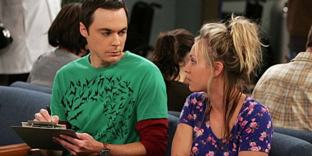 Sheldon and Penny in the hospital looking mad on The Big Bang Theory