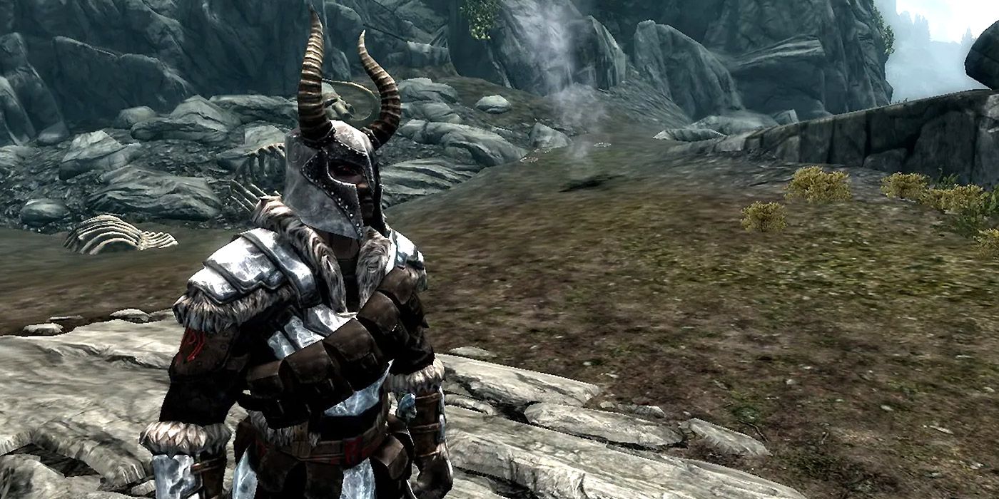A man in Deathbrand Armor in Skyrim