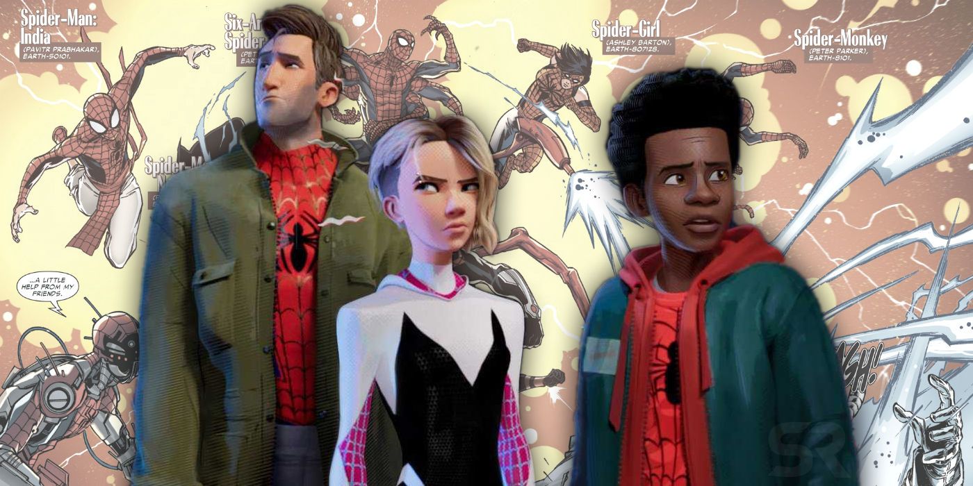 Spider Man Into the Spider Verse With Comic Background