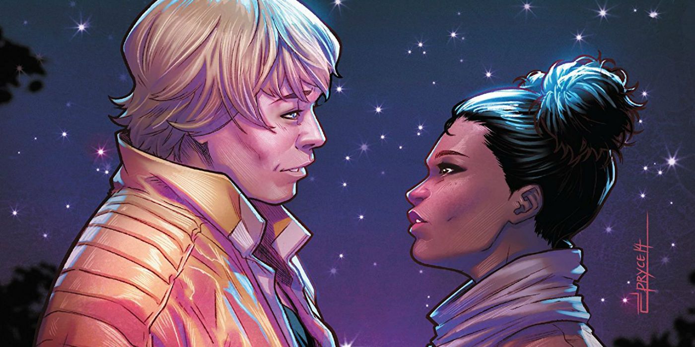 Luke and Tula look lovingly at each other in Star Wars Marvel Comics 