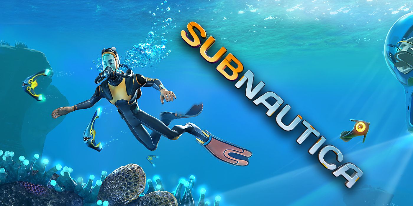 A person scuba diving in Subnautica promo