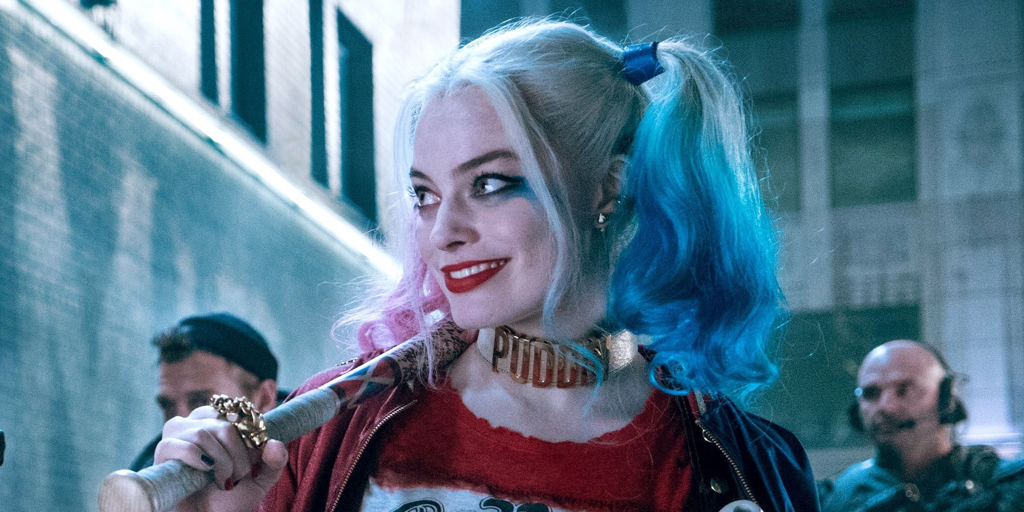 Margot Robbie as Harley Quinn with a Bat in Suicide Squad 