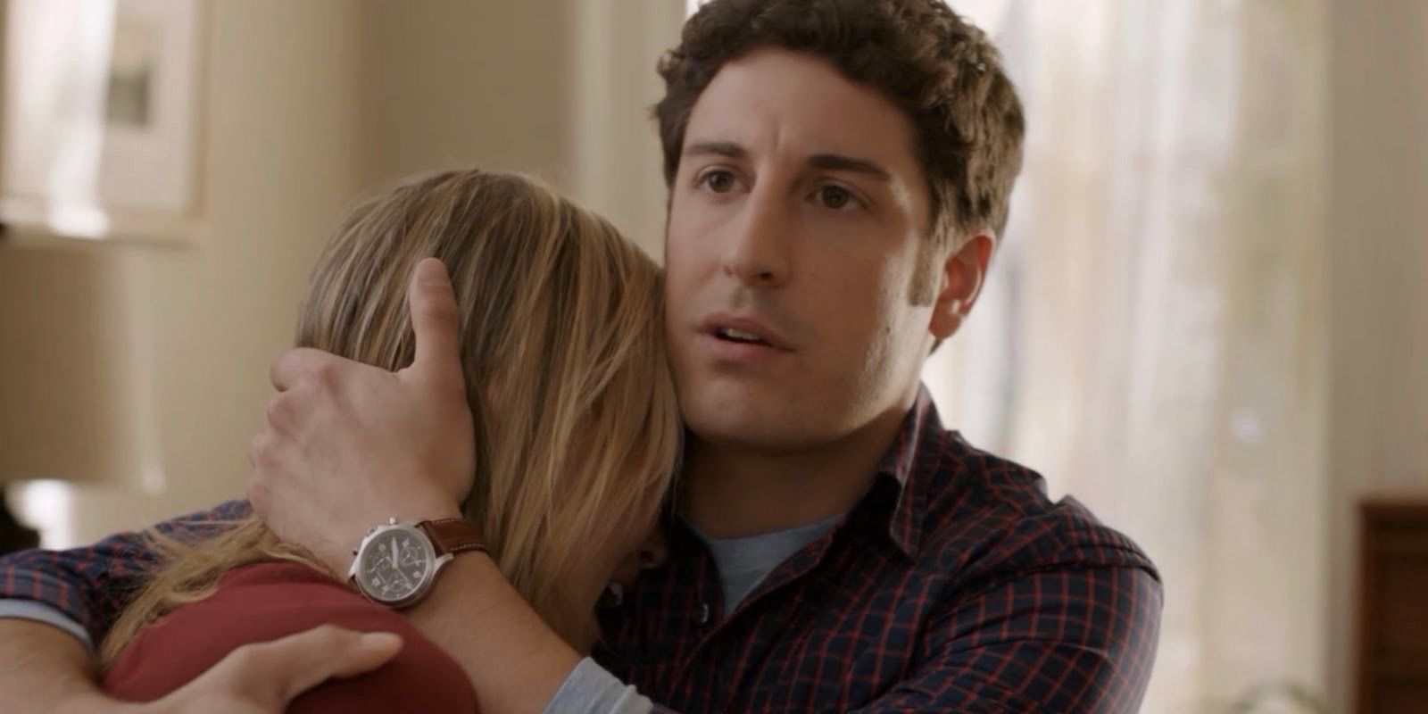 Taylor Schilling and Jason Biggs as Piper and Larry in Orange is the New Black