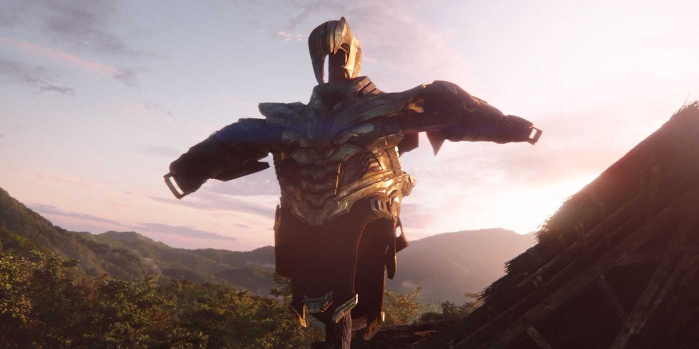 Thanos armor on scarecrow form in the MCU