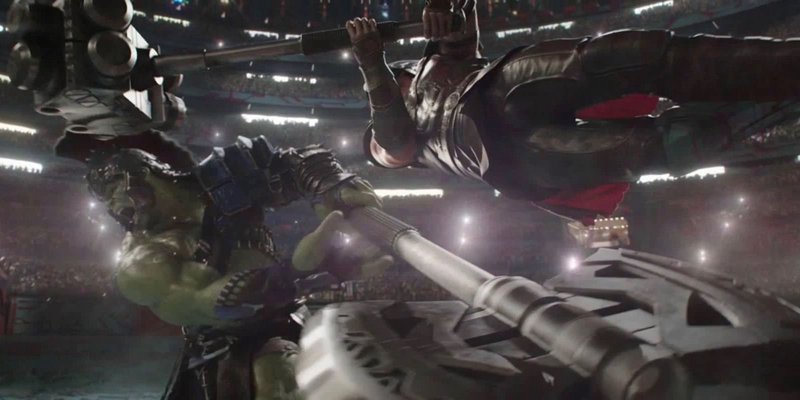 Thor and Hulk battle in Thor Ragnarok