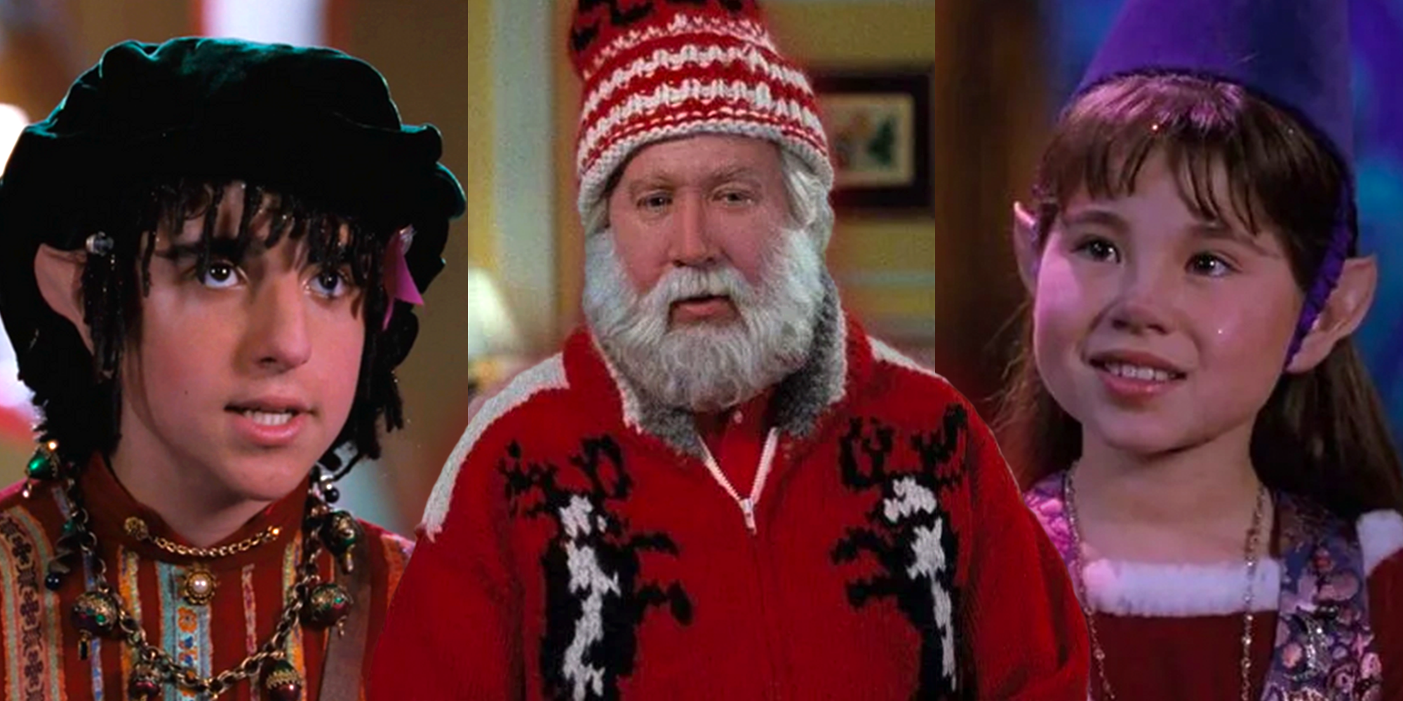 Three side by side images of the cahracters from the Santa Clause