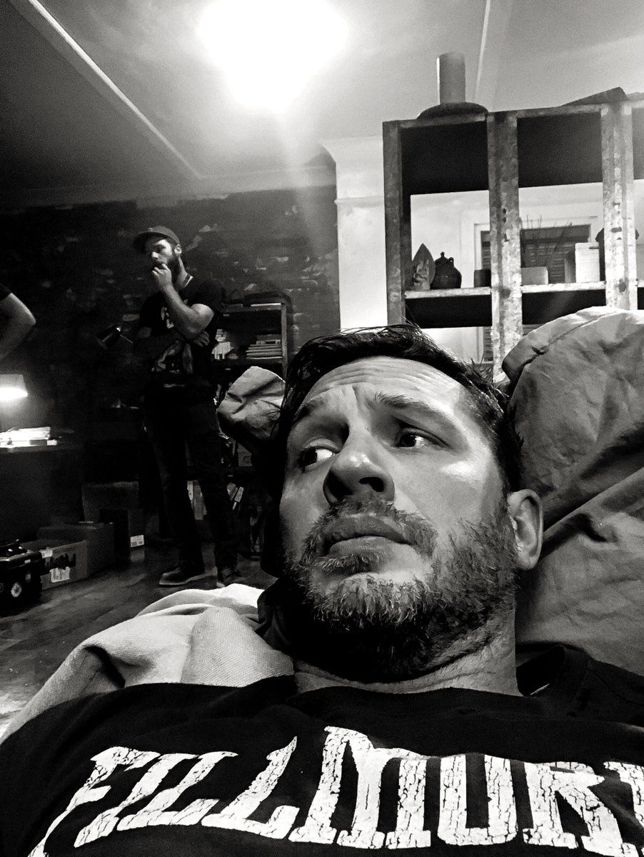 Tom Hardy set selfie from Venom