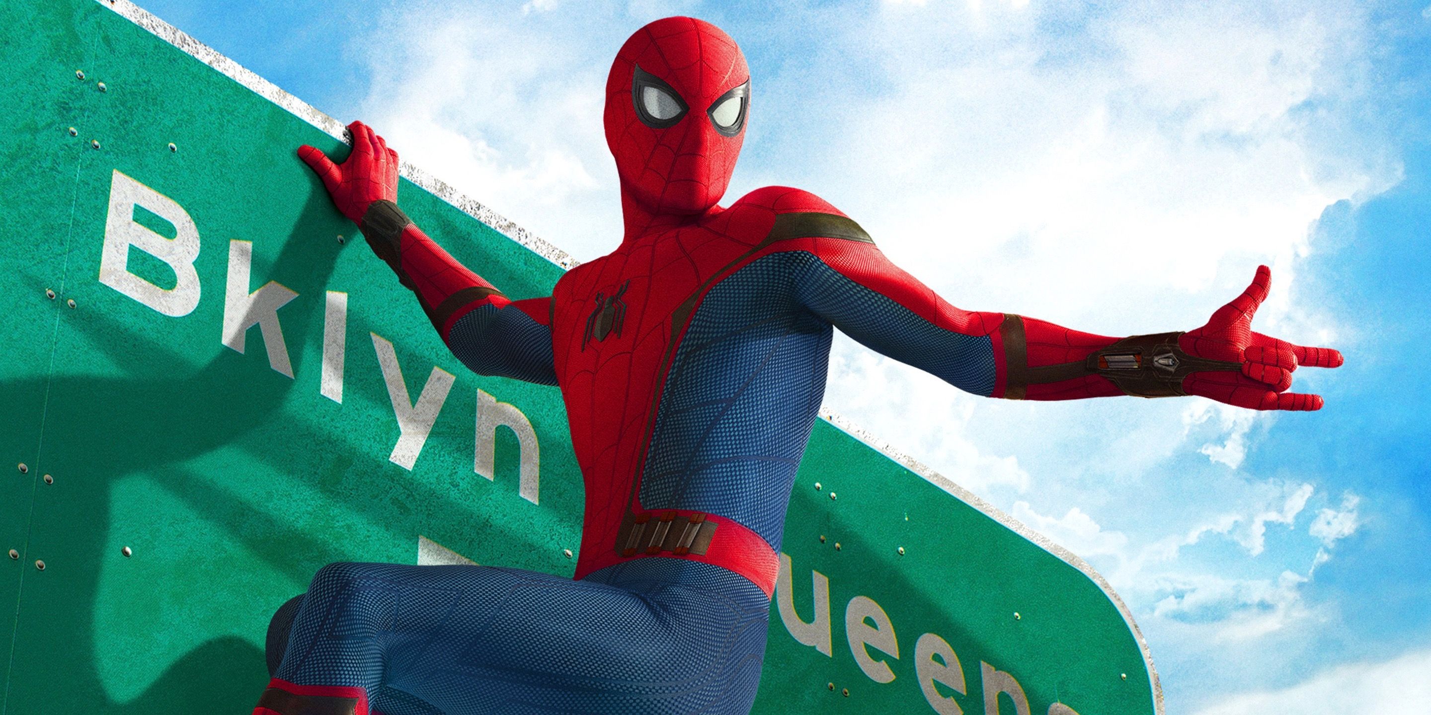 Tom Holland as Spider-Man in Cropped Spider-Man Homecoming Poster