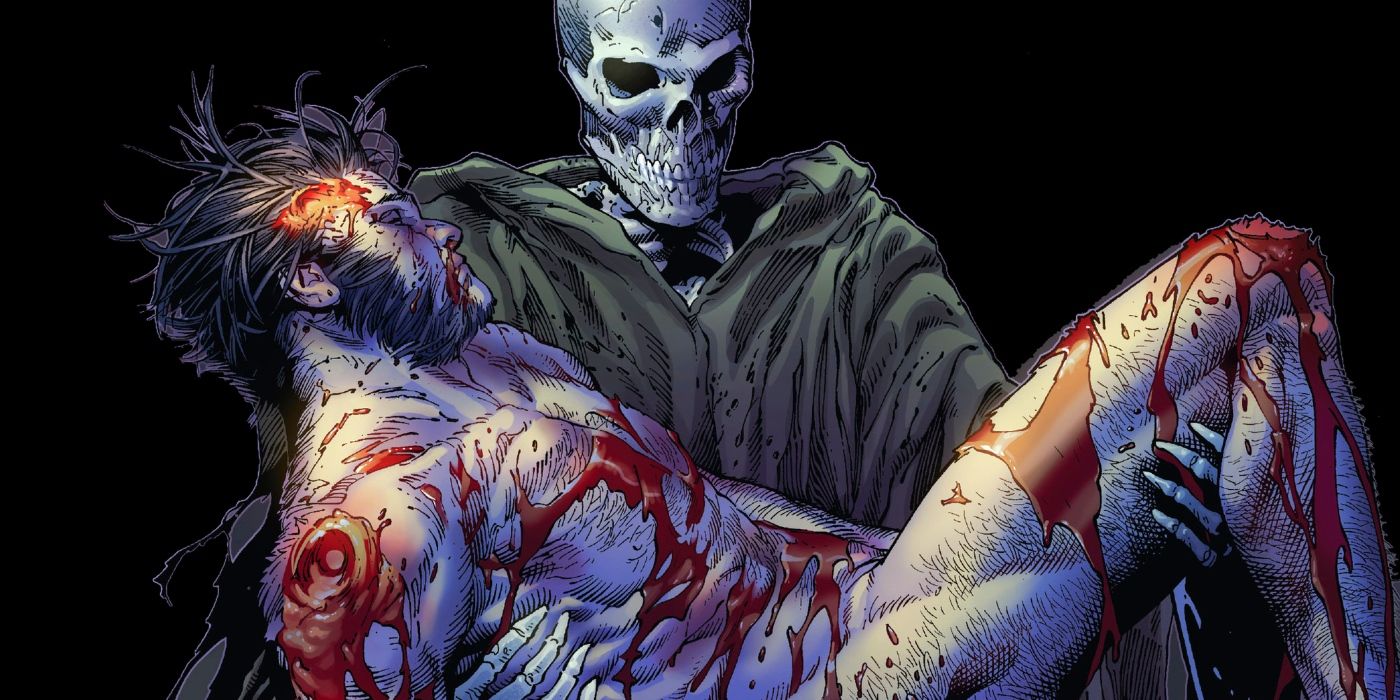 Wolverine being carried by Death Comic Art
