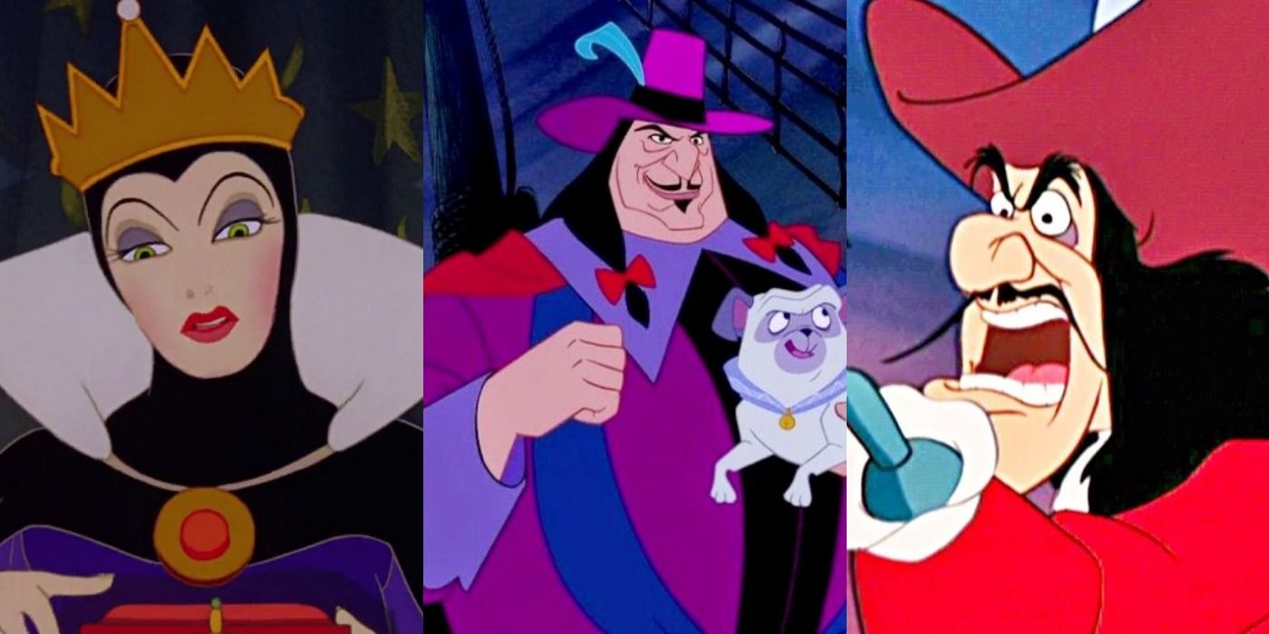 A split screen image if Disney villains.