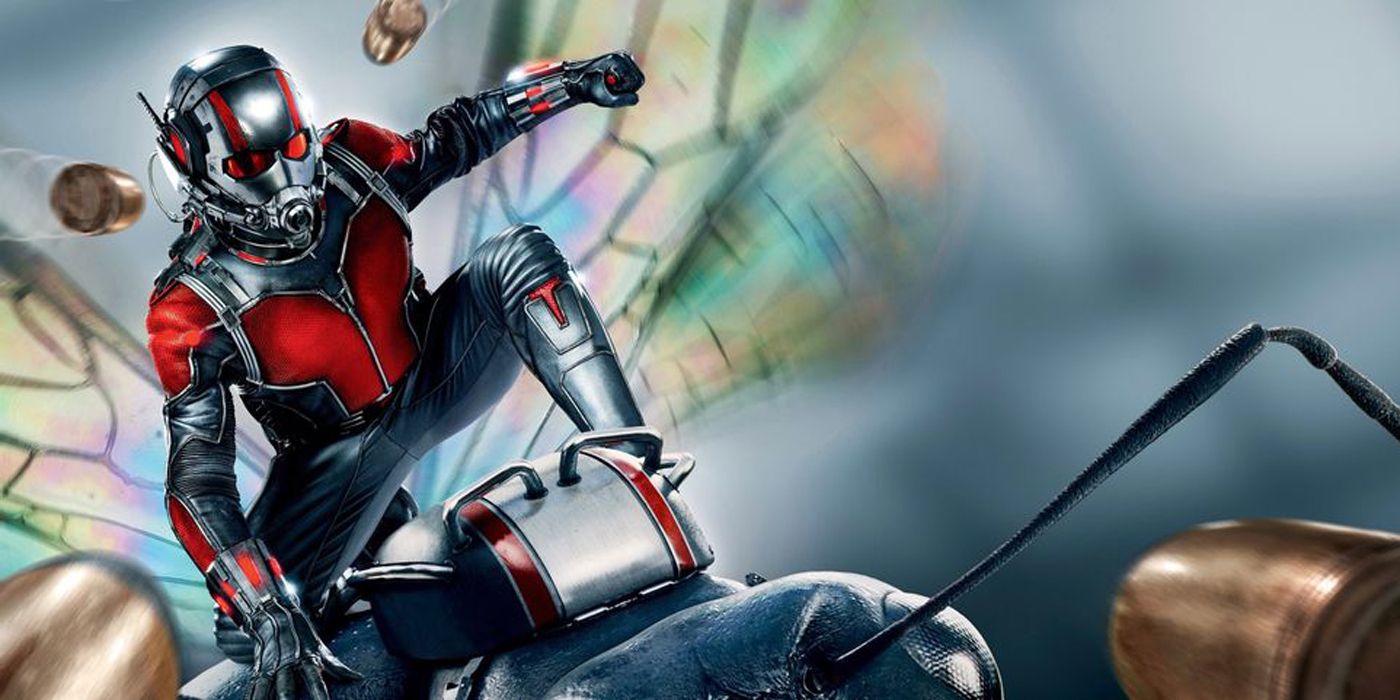 Ant-Man dodging bullets on an ant.