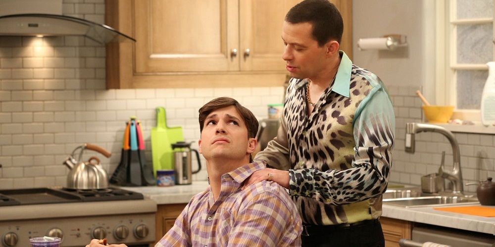 Ashton Kutcher and Jon Cryer in Two and a Half Men