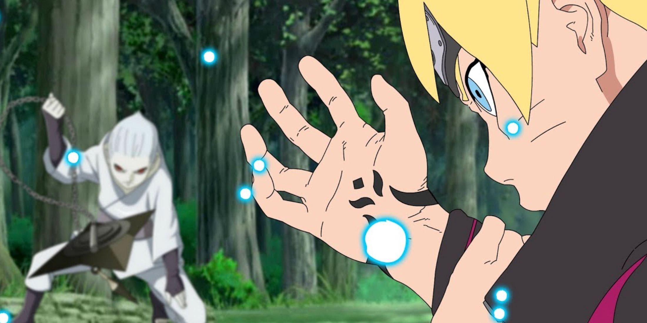 Boruto uses his Kama against Shin Uchiha